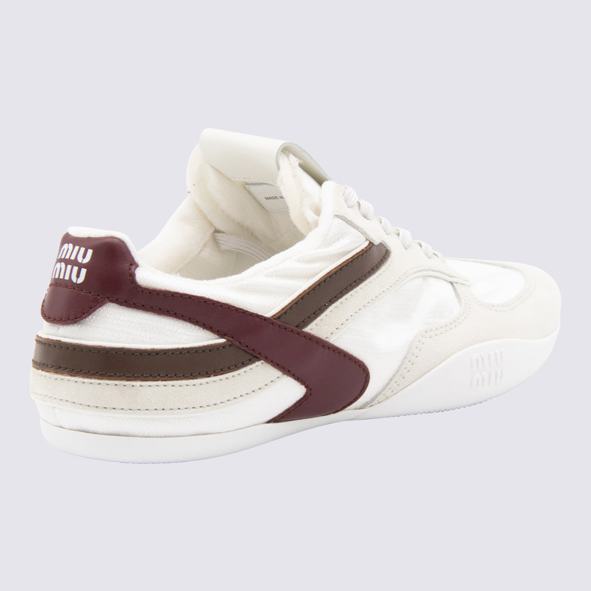 Miu Sneakers Bianco+amaranto _cover Tex/le ;sole Rubber