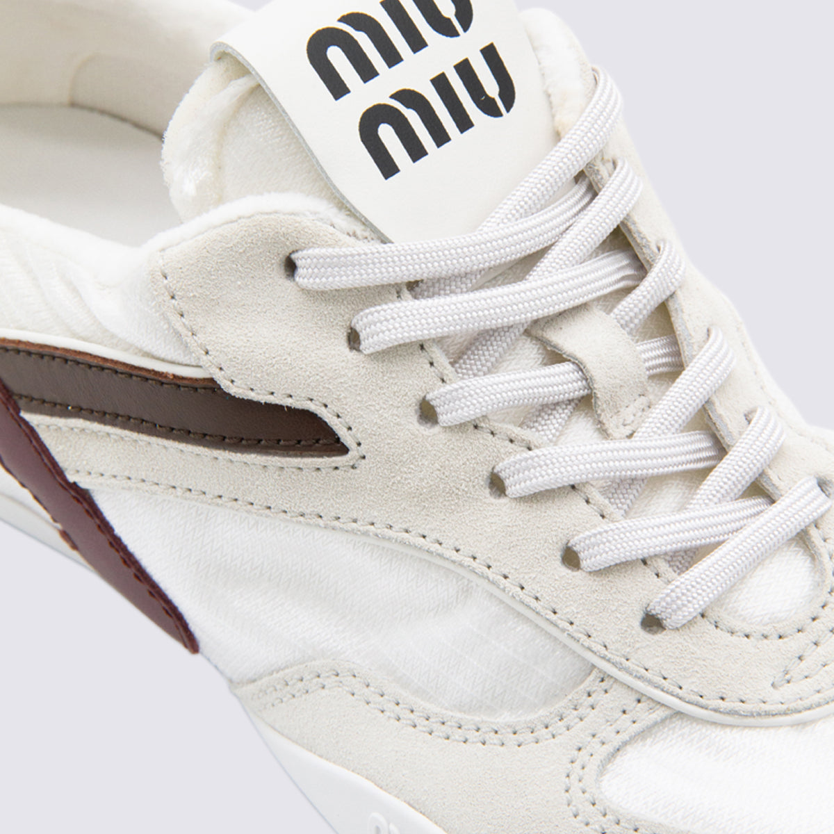 Miu Sneakers Bianco+amaranto _cover Tex/le ;sole Rubber