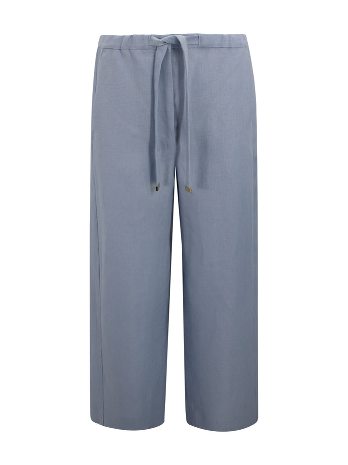 S Max Mara Trousers Clear Blue Linen