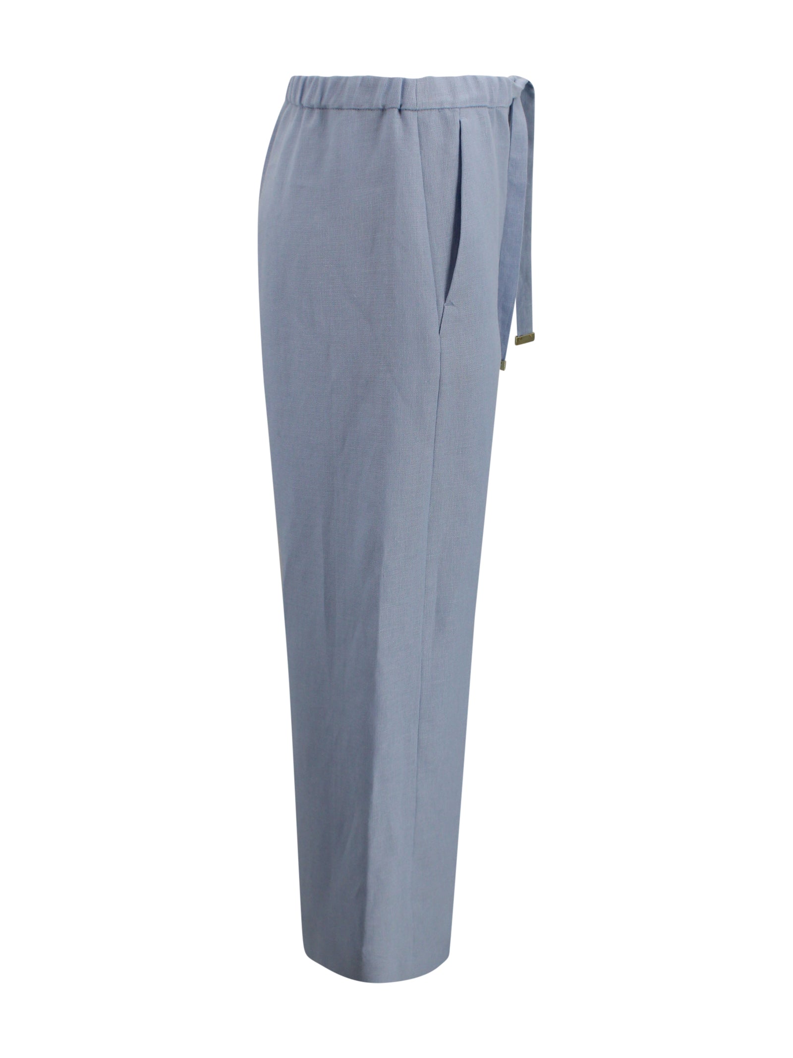 S Max Mara Trousers Clear Blue Linen