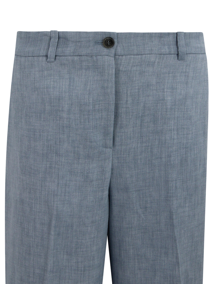 Parosh Trousers Clear Blue Linen