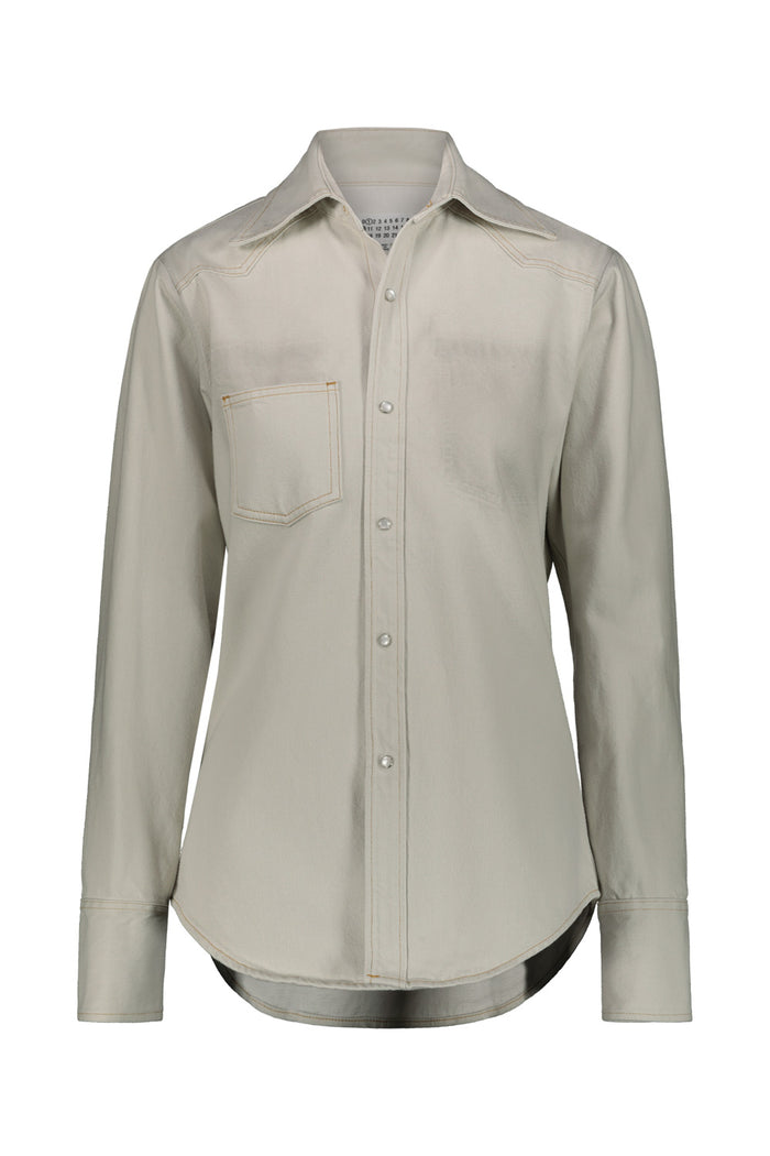 Denim Shirt Blue Cotton Camicia