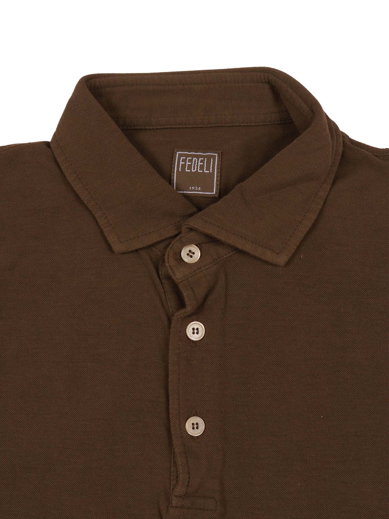 POLO-SHIRT S-S KNITTED MAN Brown Cotton Polo Shirt