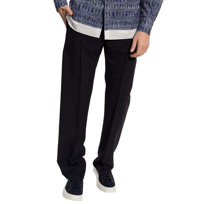 Cotton And Silk Pants Blue