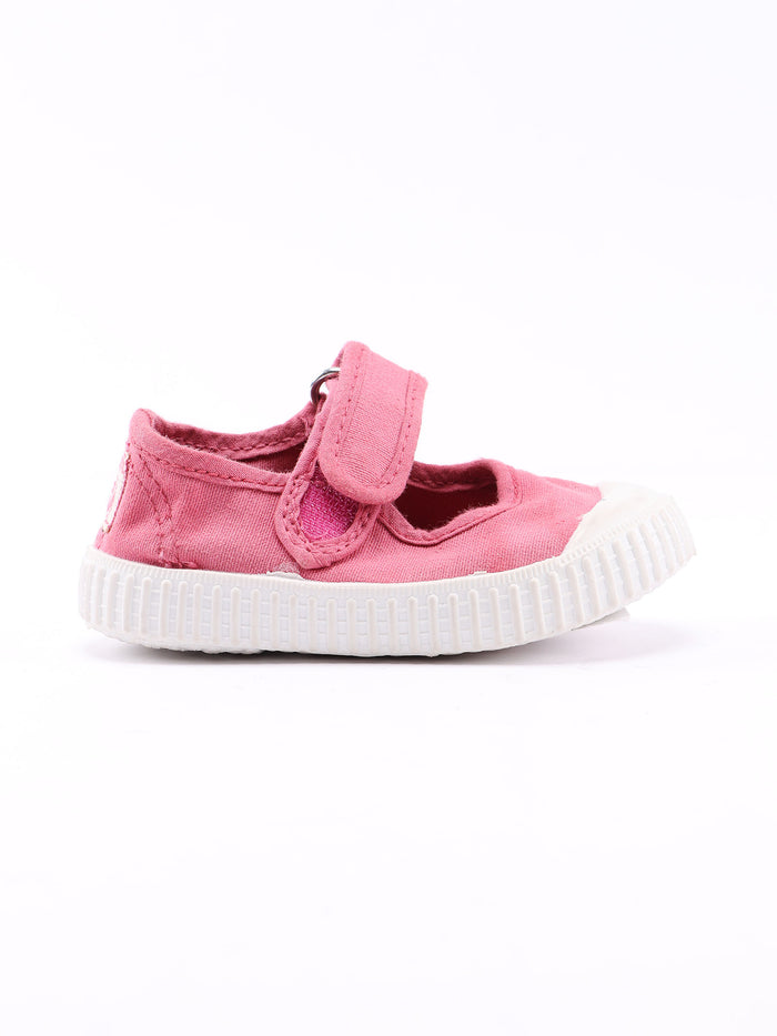 1915 Mercedes Tira Lona Tintado Pink & Purple Cotton Rubber Sole Shoe