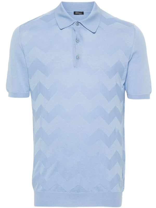 Kiton Cotton 100% polo shirt in blue