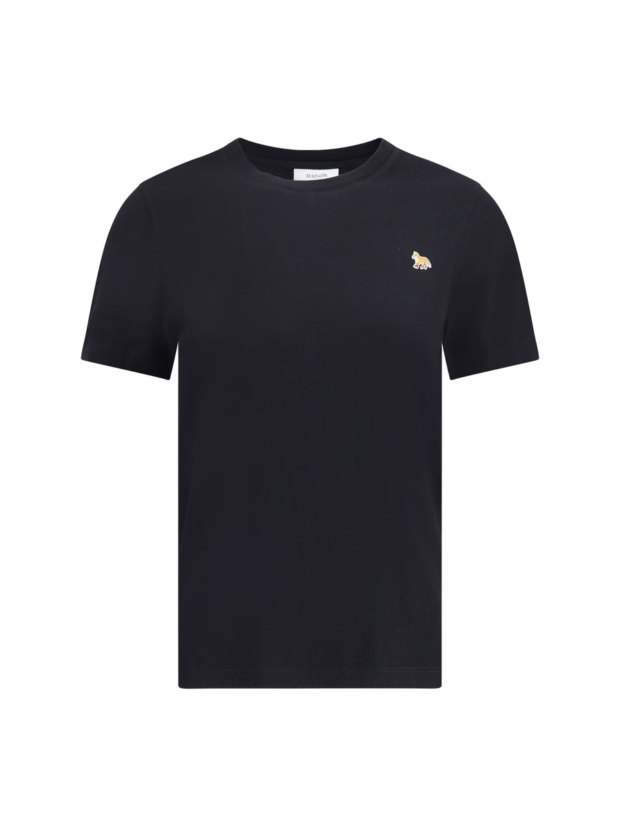 Baby Fox Embroidered Tee Black Organic Cotton T-shirts & Jerseys