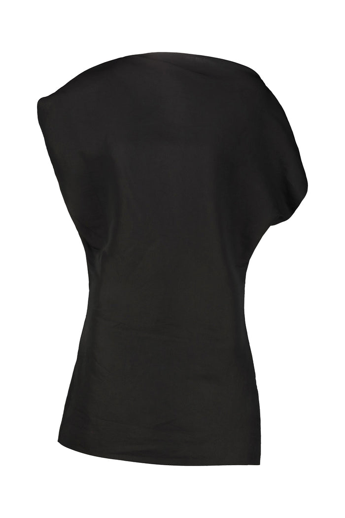 Erin Mini Dress Black Silk Cotton Abito