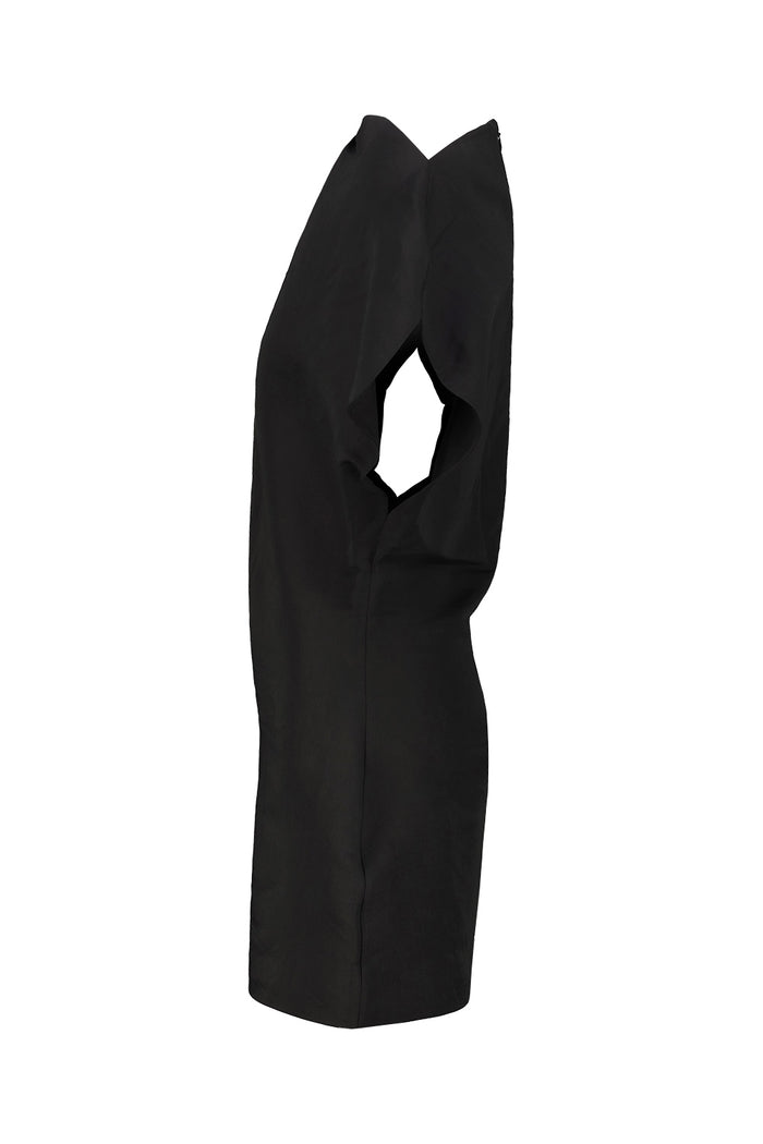 Erin Mini Dress Black Silk Cotton Abito