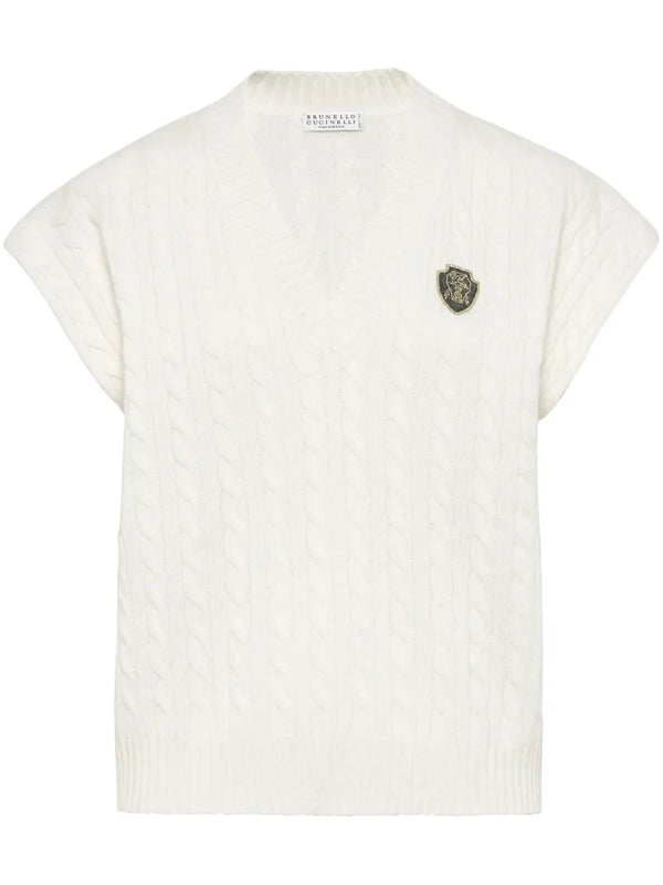 Brunello Cucinelli Cashmere 100% vest in white