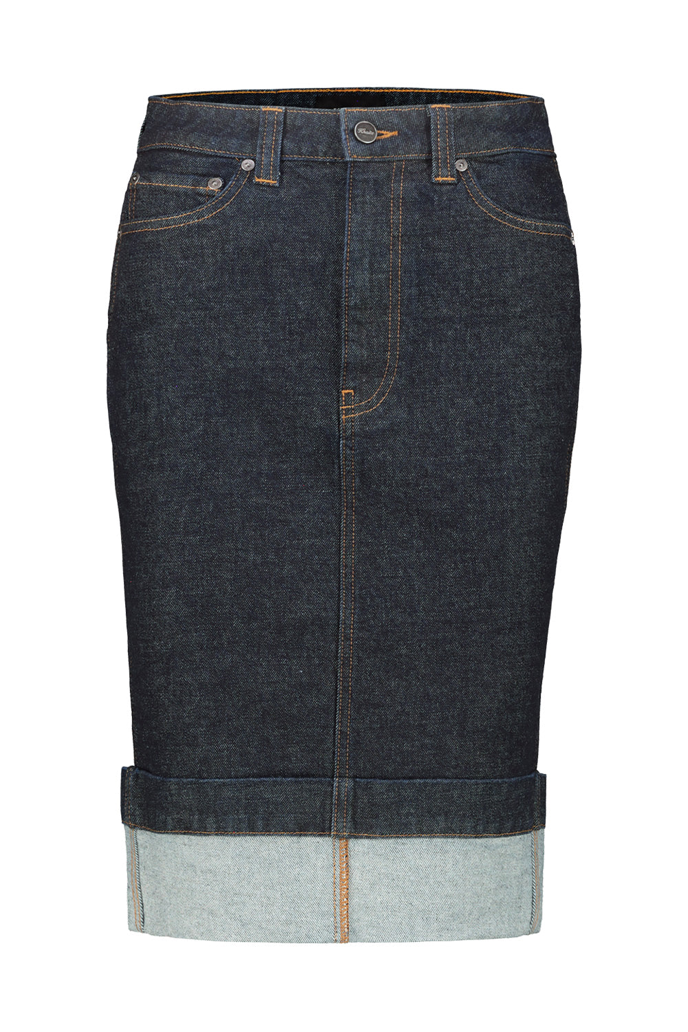 Kendra Skirt In Benson Blue Cotton Gonna