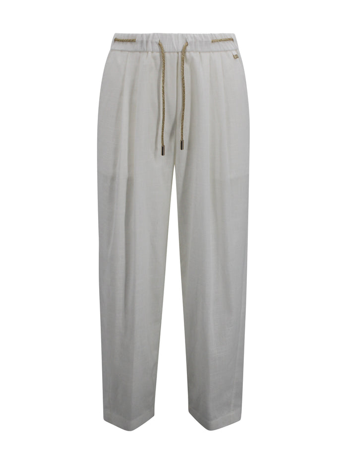 Herno Trousers White Viscose