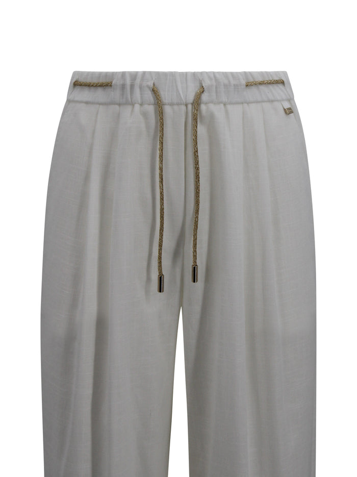 Herno Trousers White Viscose