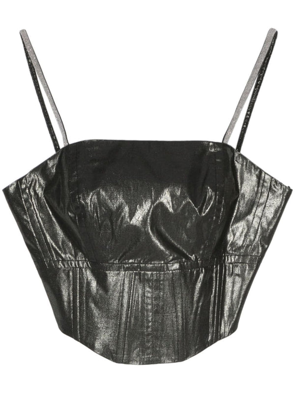 Peserico Cotton 53% crop top in gunmetal