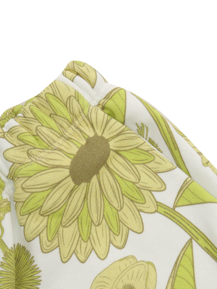 Shorts with yellow flowers White Cotton Polyester