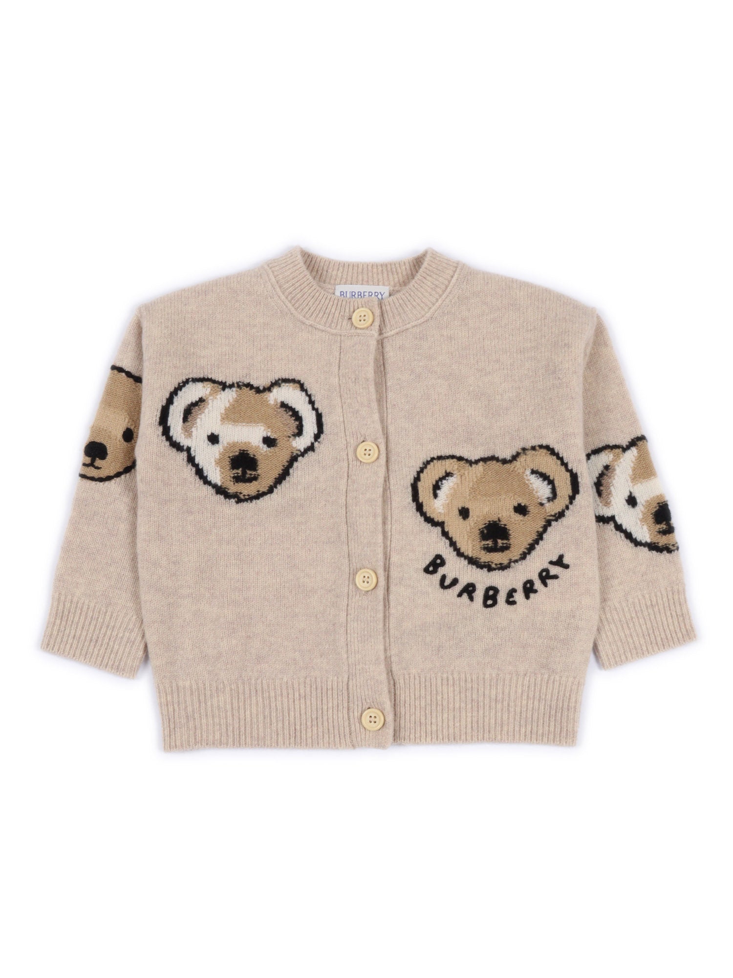 INF GIRL CARDIGANS Beige Wool Cashmere Merino Cardigan