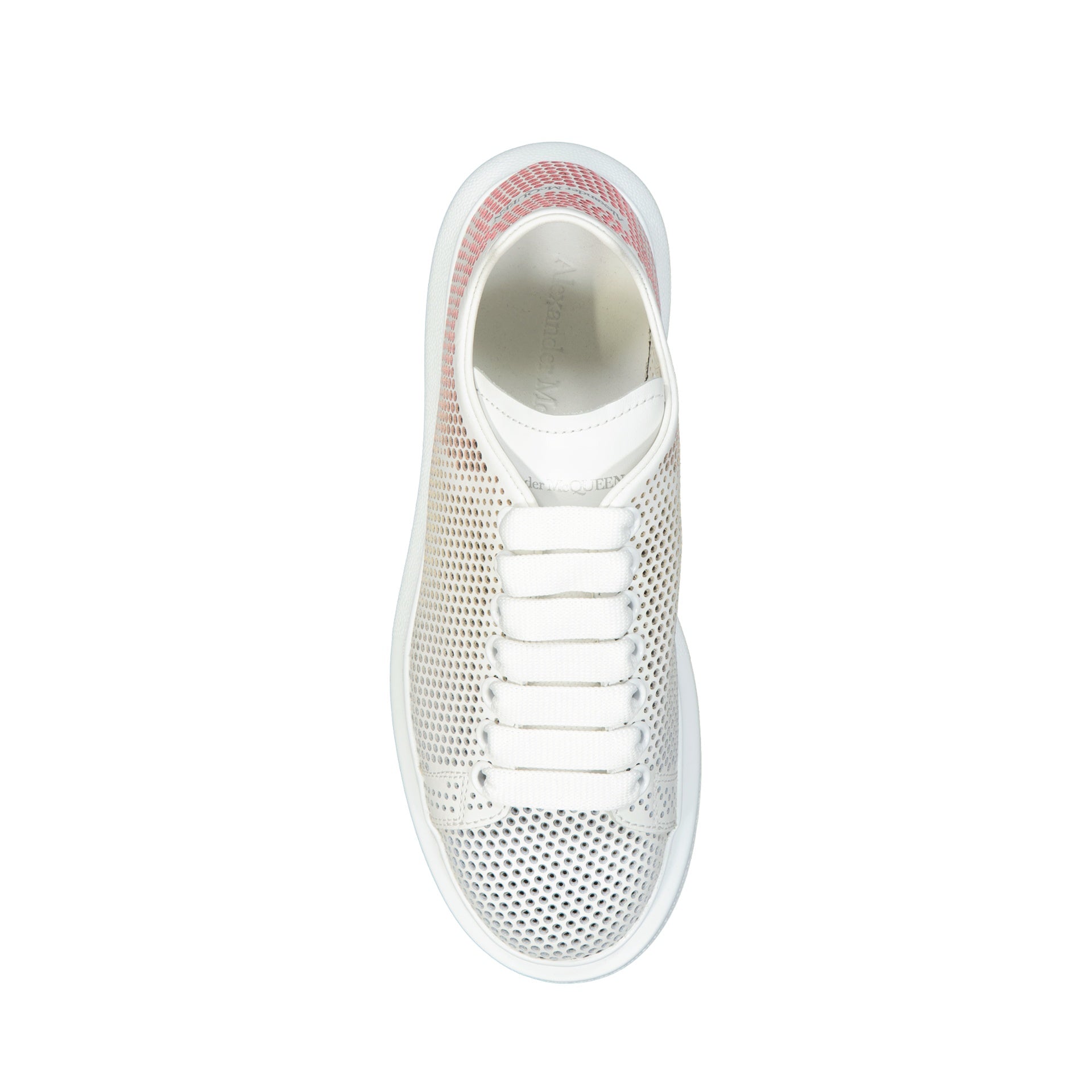Oversized Dotted Cut-Out Sneakers White Calf Leather