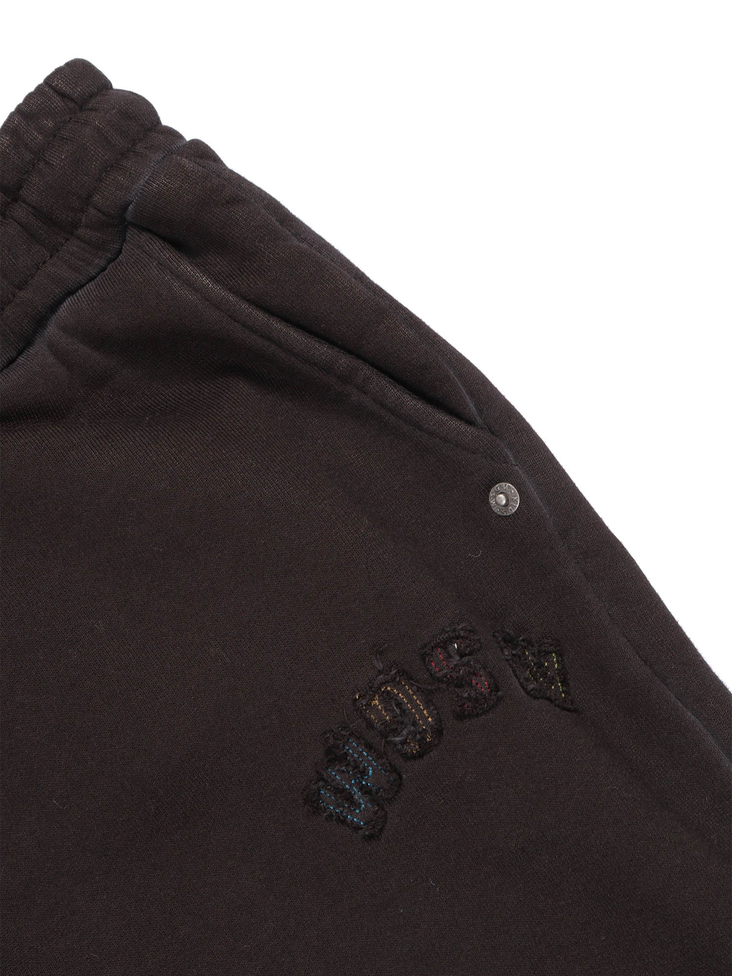 Washed Fleece Pants Boy Black Cotton Jogging