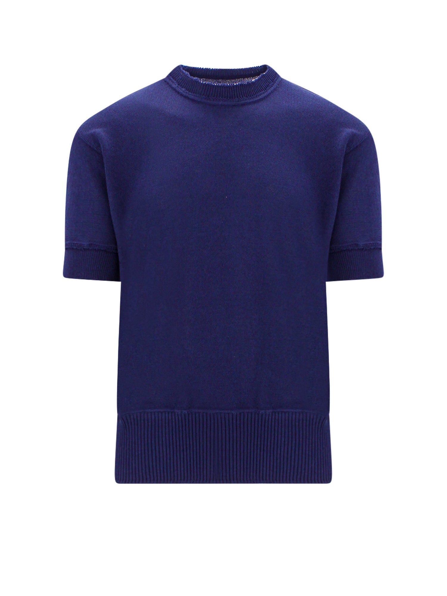 Maison Margiela T-Shirts And Polos Blue Lana Acrilico Poliammide
