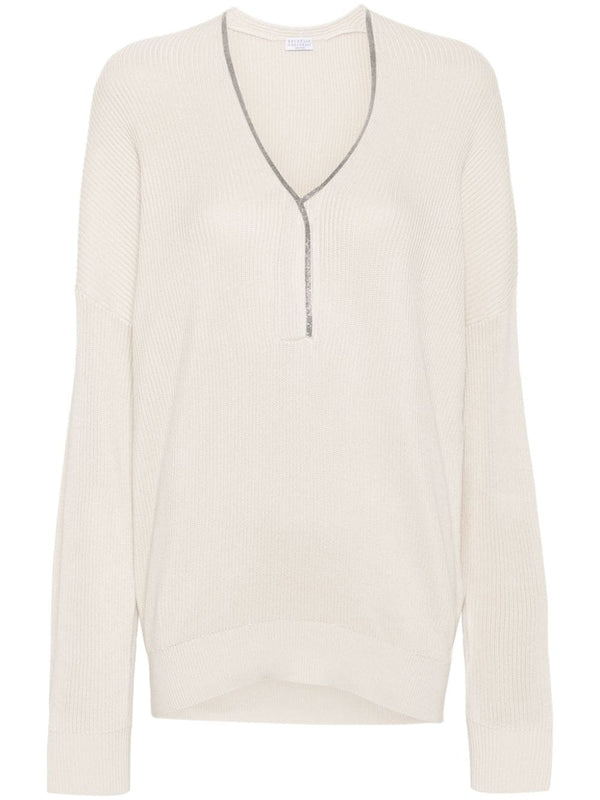 Brunello Cucinelli Cotton 100% sweater in beige