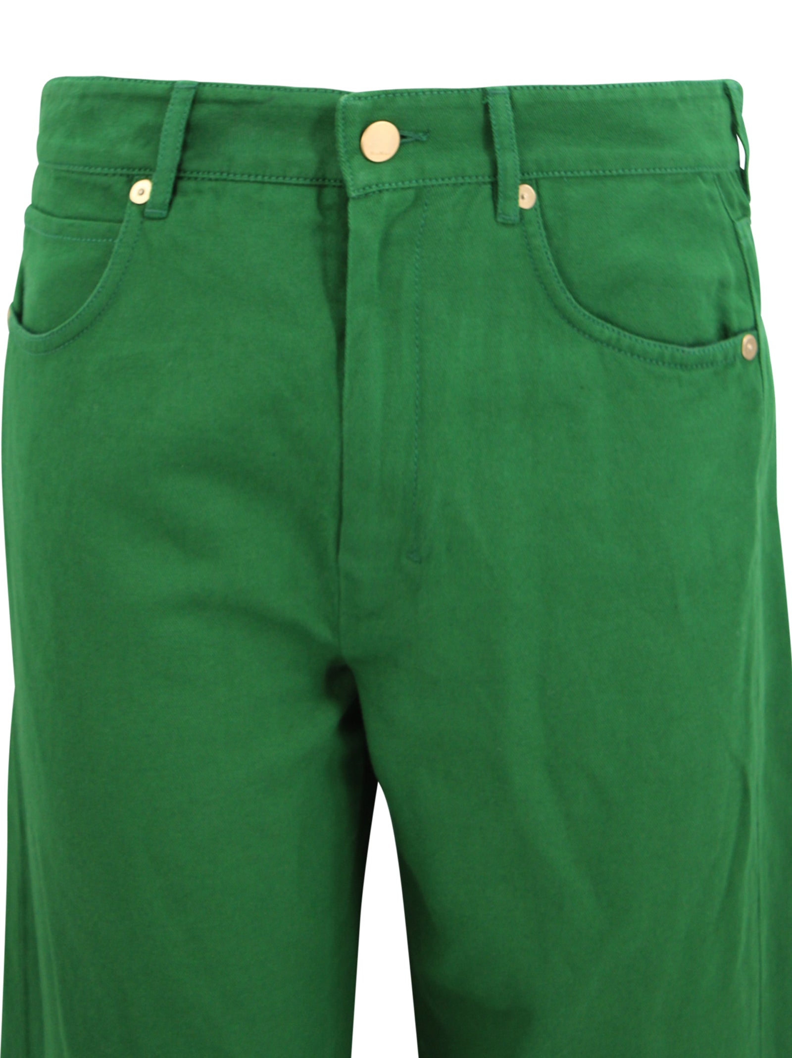 S Max Mara Trousers Green Cotton