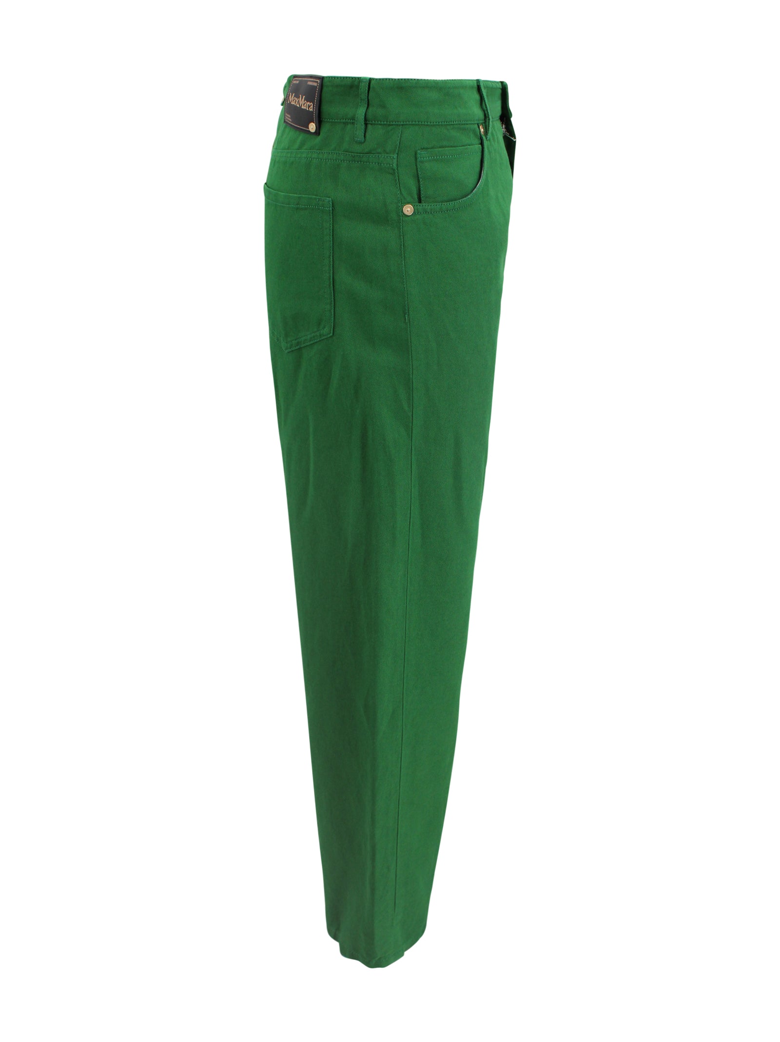S Max Mara Trousers Green Cotton