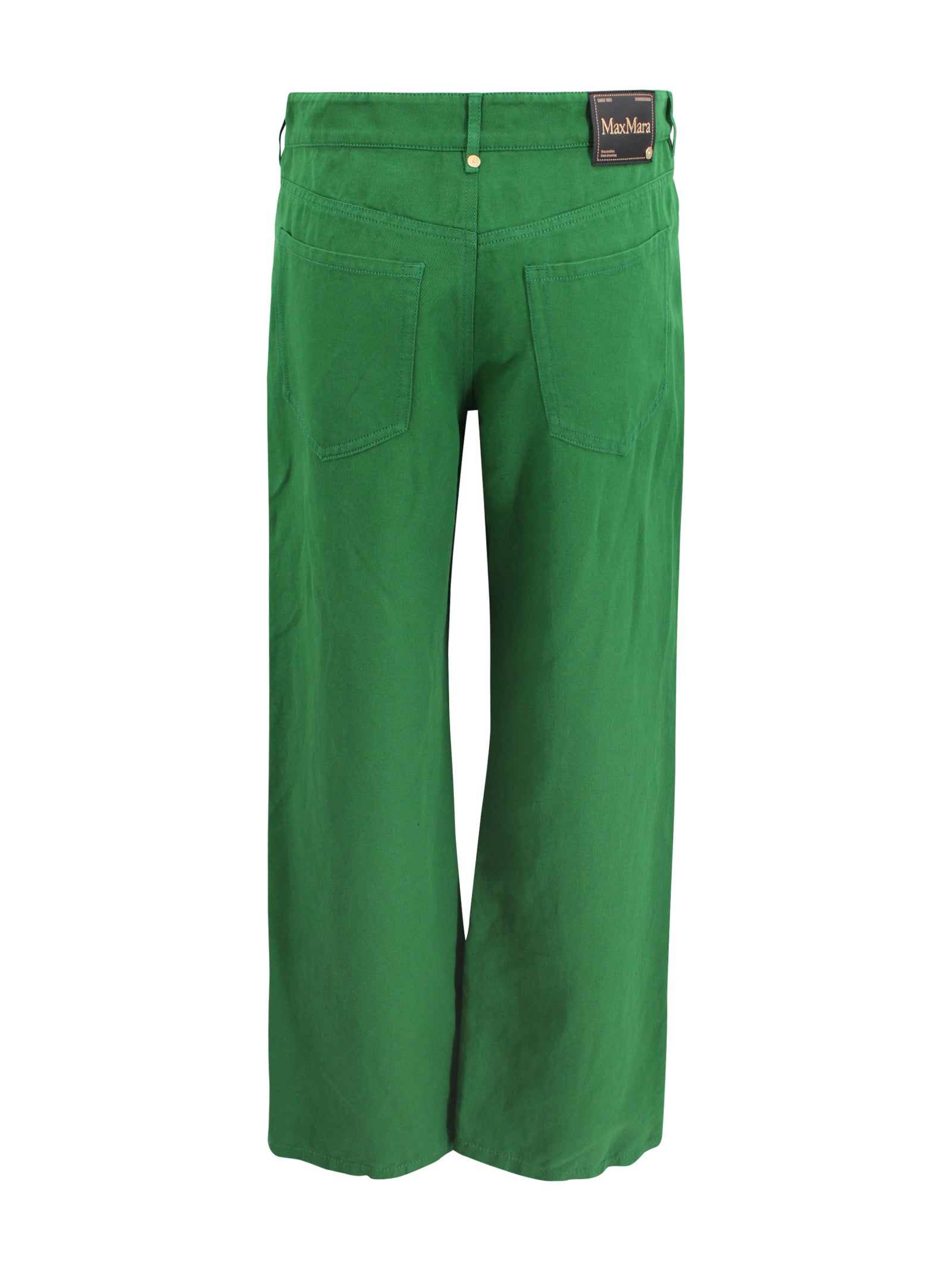 S Max Mara Trousers Green Cotton
