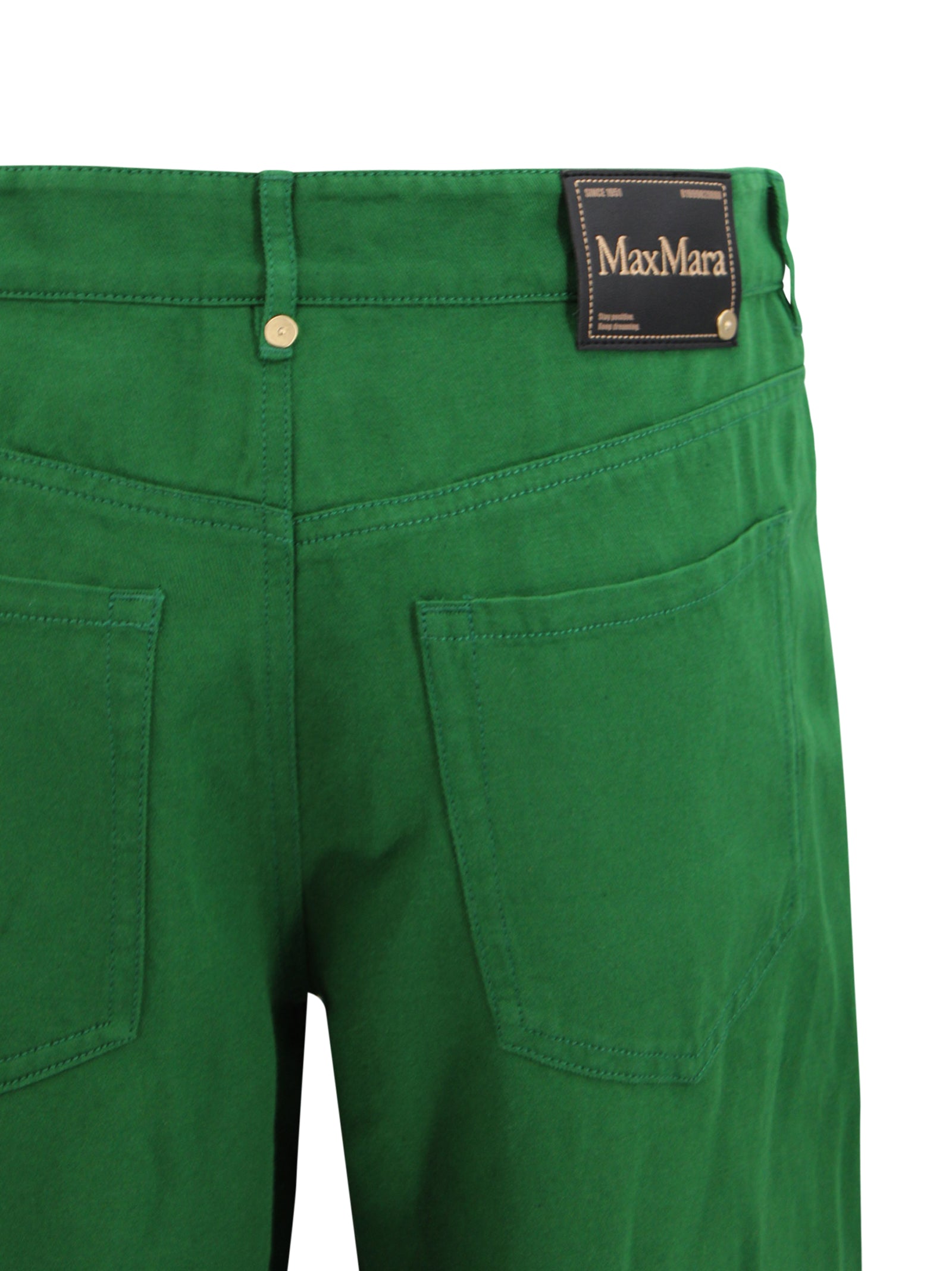 S Max Mara Trousers Green Cotton