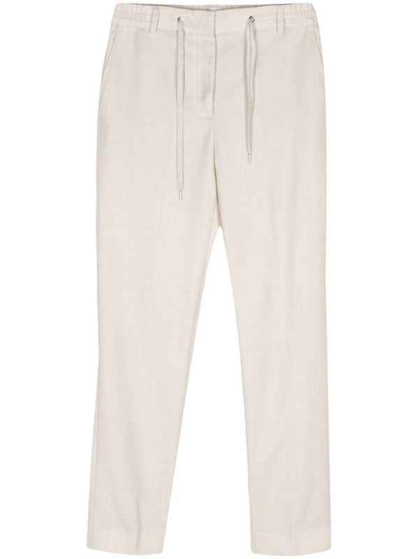 Eleventy Outer: Wool 98% trousers in white