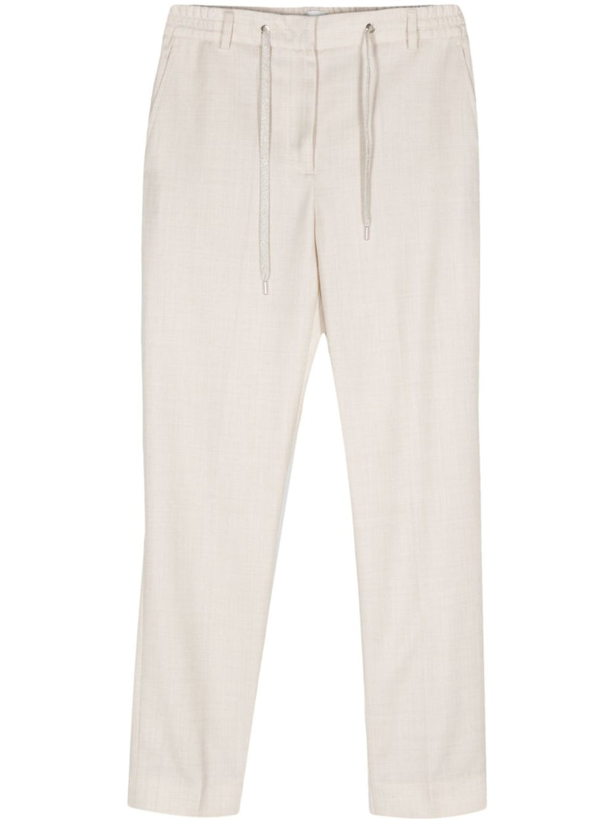 Eleventy Outer: Wool 98% trousers in white