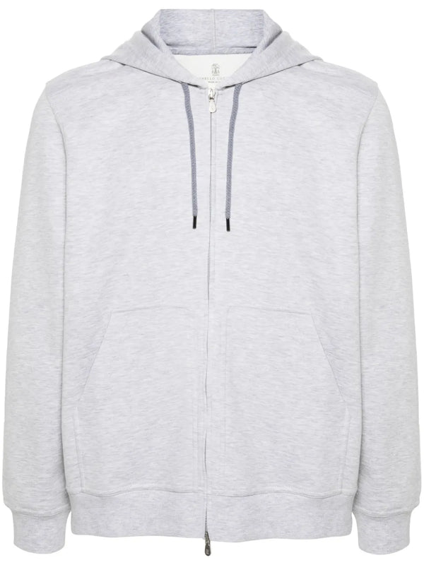 Brunello Cucinelli Cotton 64% hoodie in grey