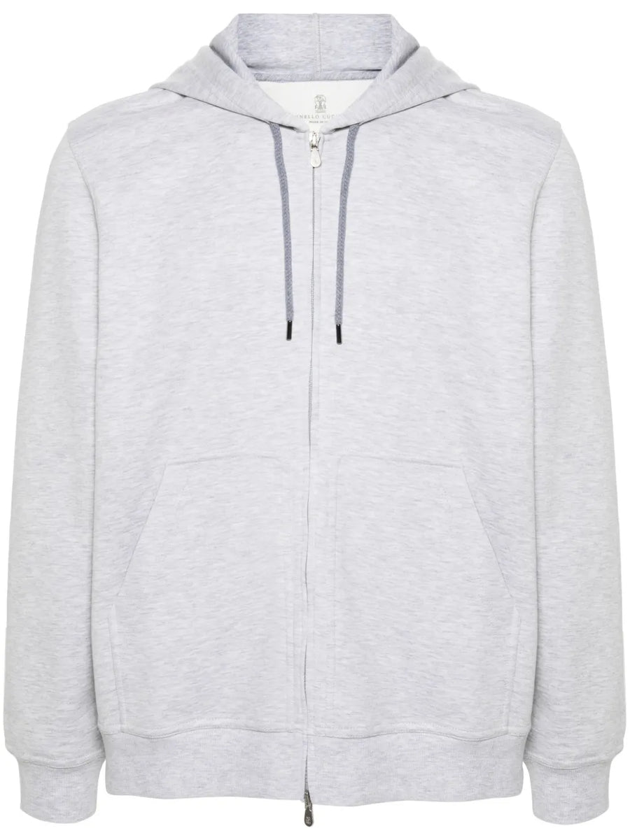 Brunello Cucinelli Cotton 64% hoodie in grey
