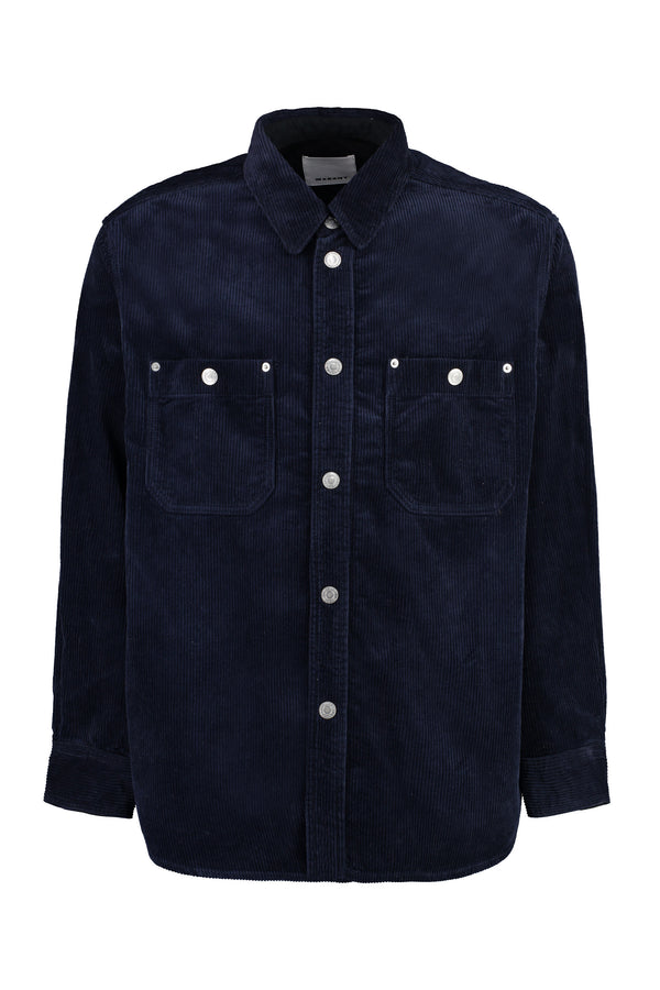 Ritchie Wool-Linen Overshirt Blue Shirt