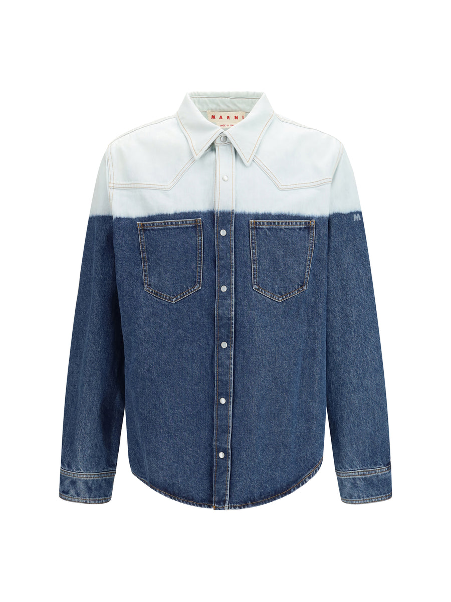 Shirt Dip-Dye Denim Ultramarine Cotton