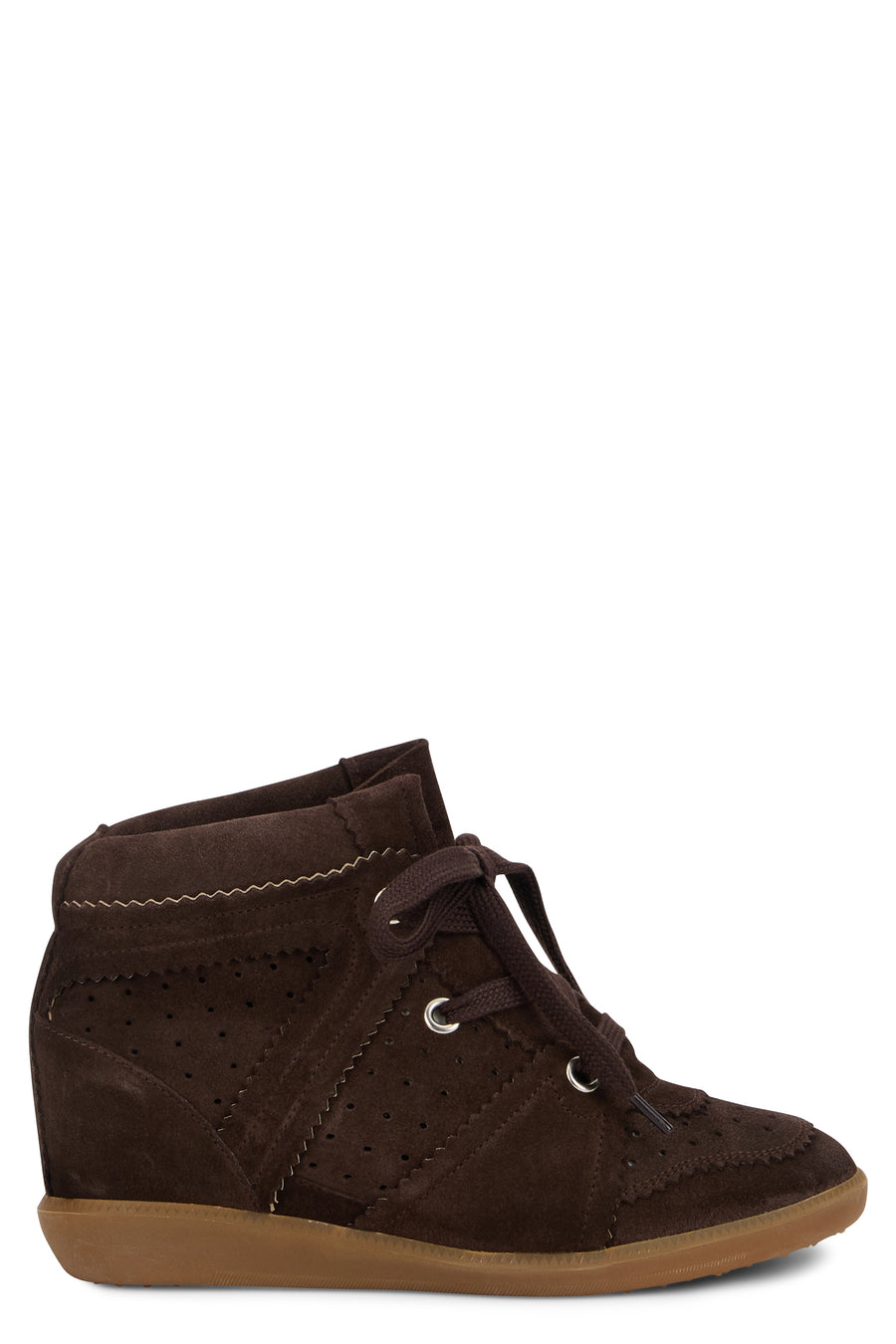 Sneakers With Wedge Chocolate Leather Cow Hide Trainers