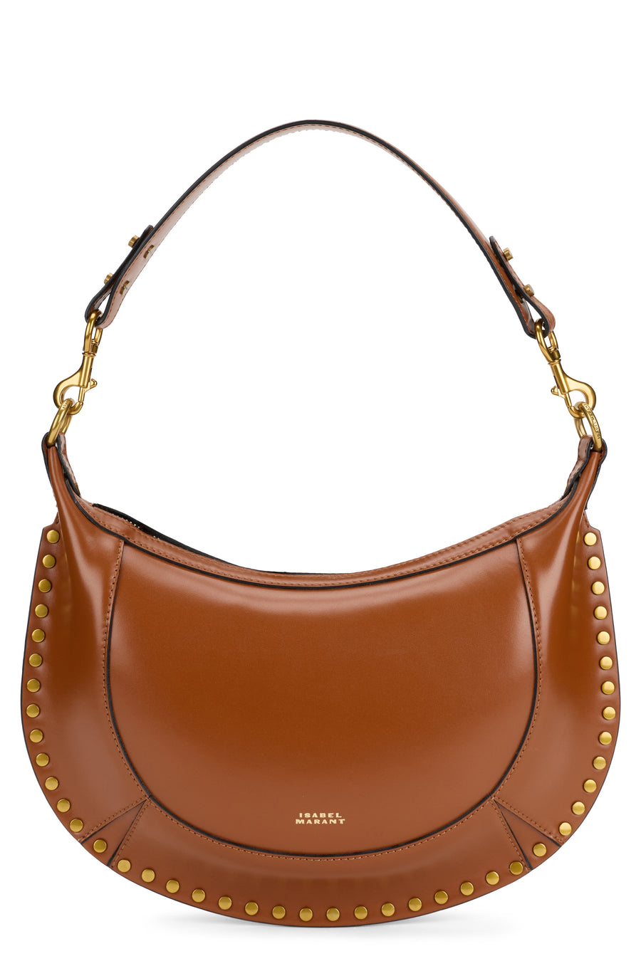 Shoulder Bag Oskan Moon Brushed Leather Brown Calfskin