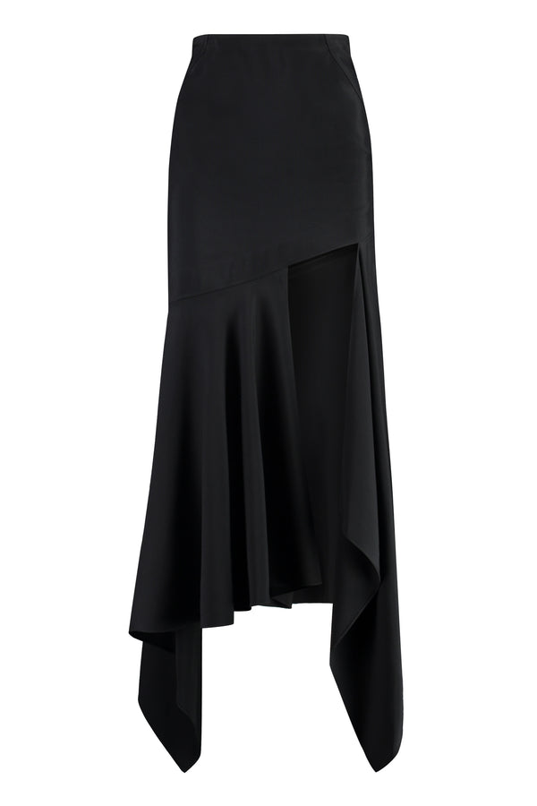 Gabardine Midi Skirt Black Viscose