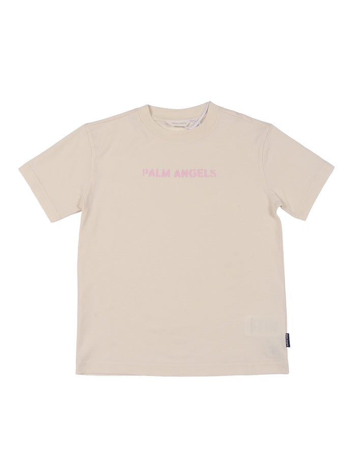 LOGO STAMP REG T-SHIRT S-S GIRL Beige Cotton Short Sleeves