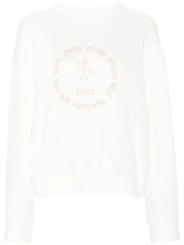 Eleventy Cotton 98% sweatshirt in white