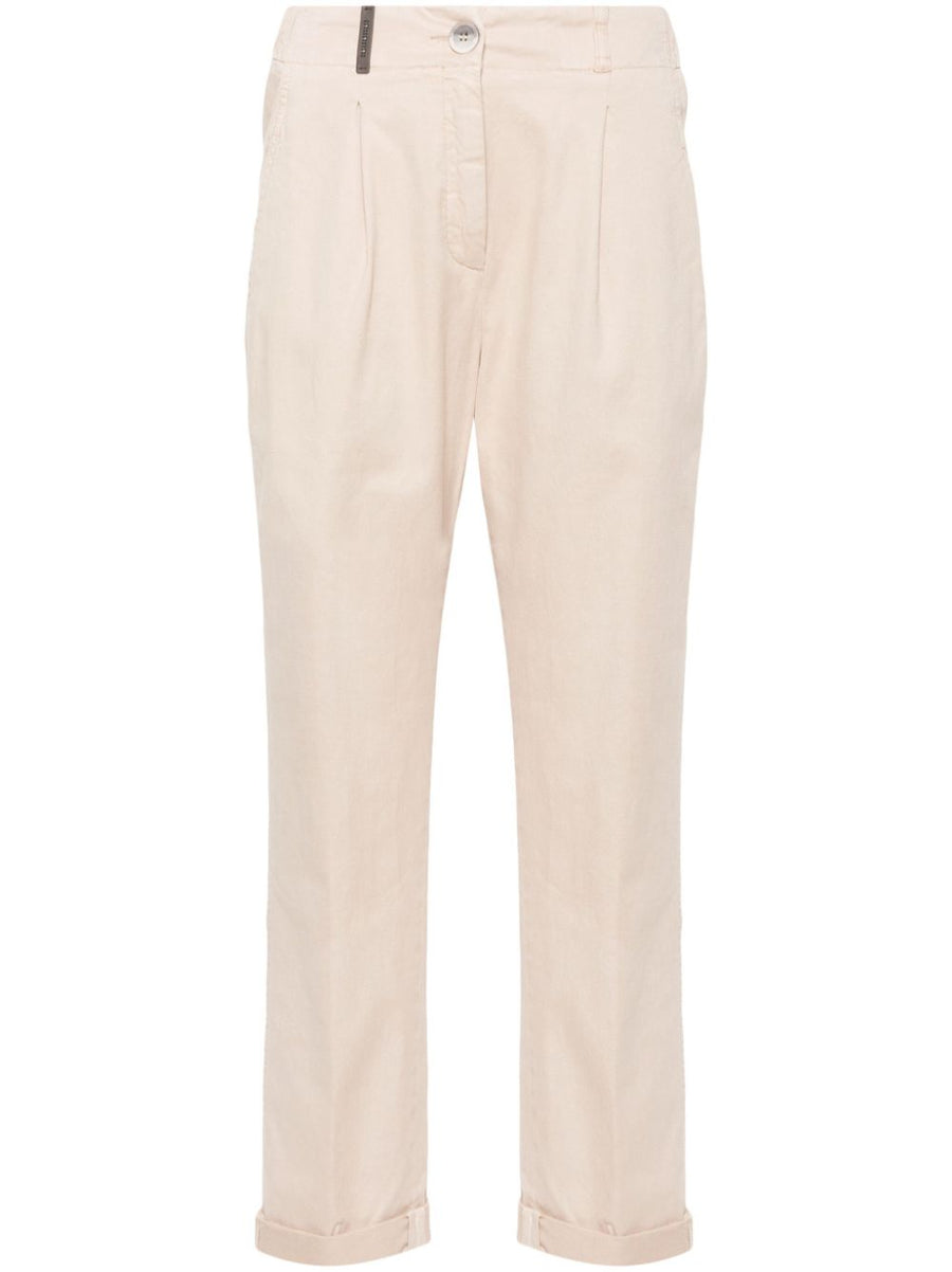 Peserico Outer: Cotton 50% trousers in beige