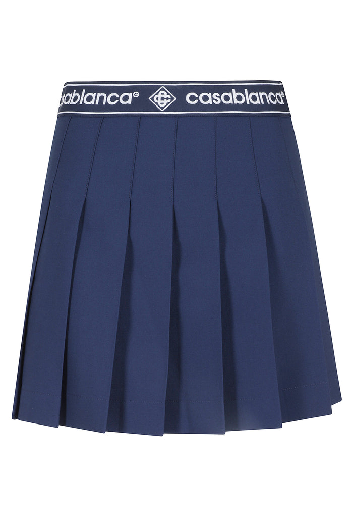 Pleated Skirt Blue Gonna