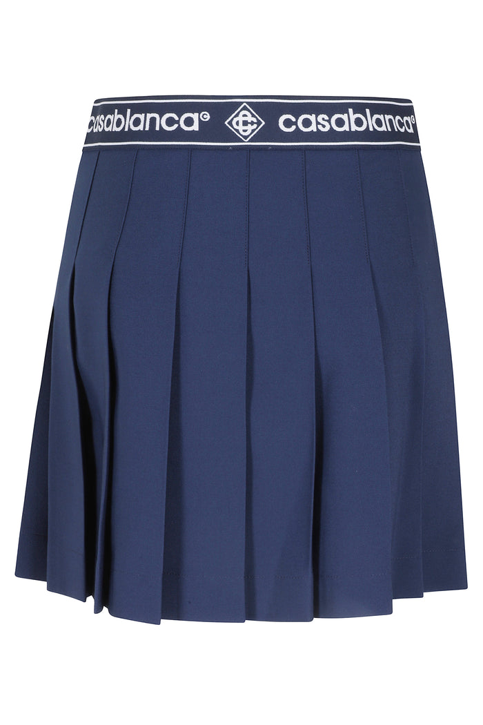 Pleated Skirt Blue Gonna