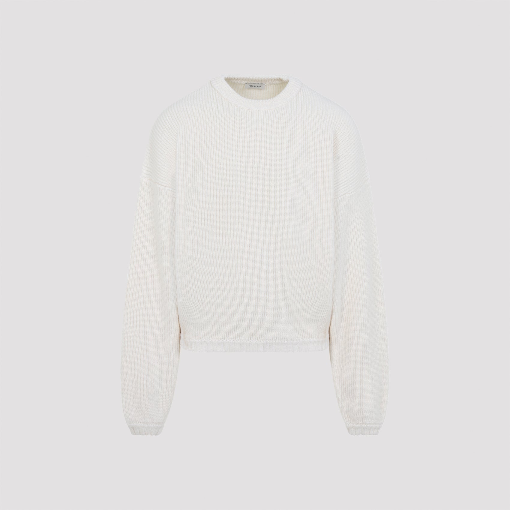 Crew Neck Sweater Nude & Neutrals Virgin Wool Linen Cotton