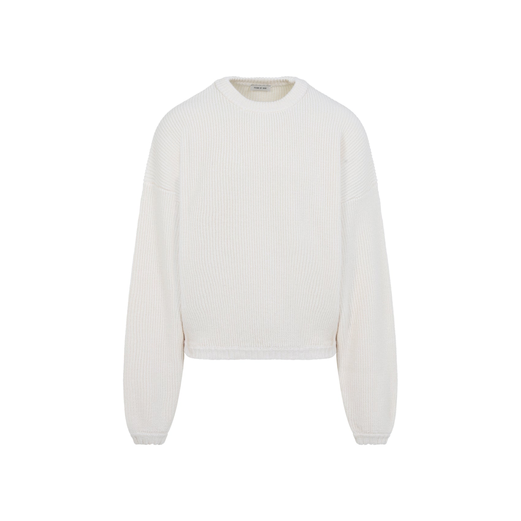 Crew Neck Sweater Nude & Neutrals Virgin Wool Linen Cotton