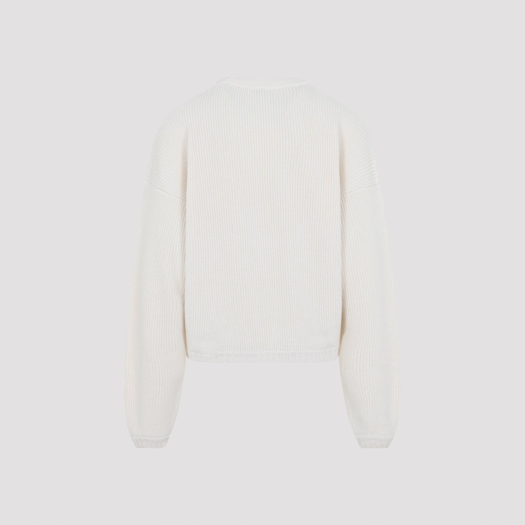 Crew Neck Sweater Nude & Neutrals Virgin Wool Linen Cotton