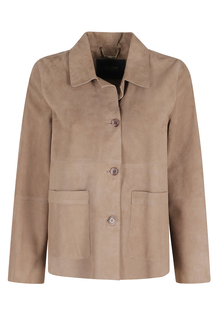 Giacca Camoscio Brown Pelle Di Capra