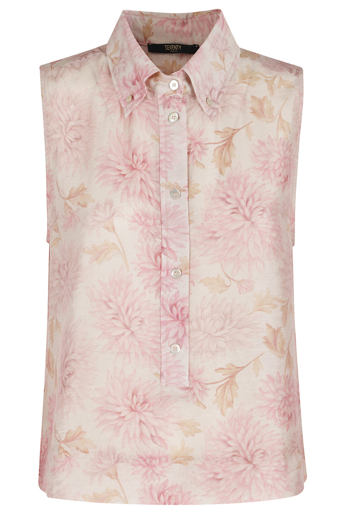 Top Pink & Purple Lyocell Polyammide Lino Camicia