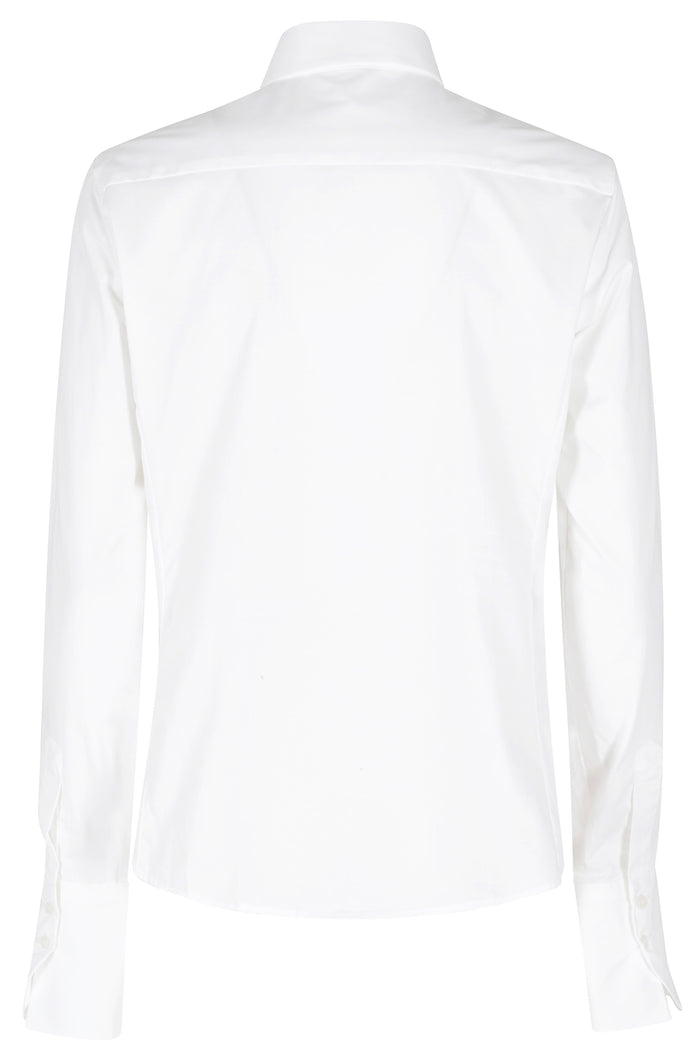 Camicia Slim Basic White Cotone Spandex
