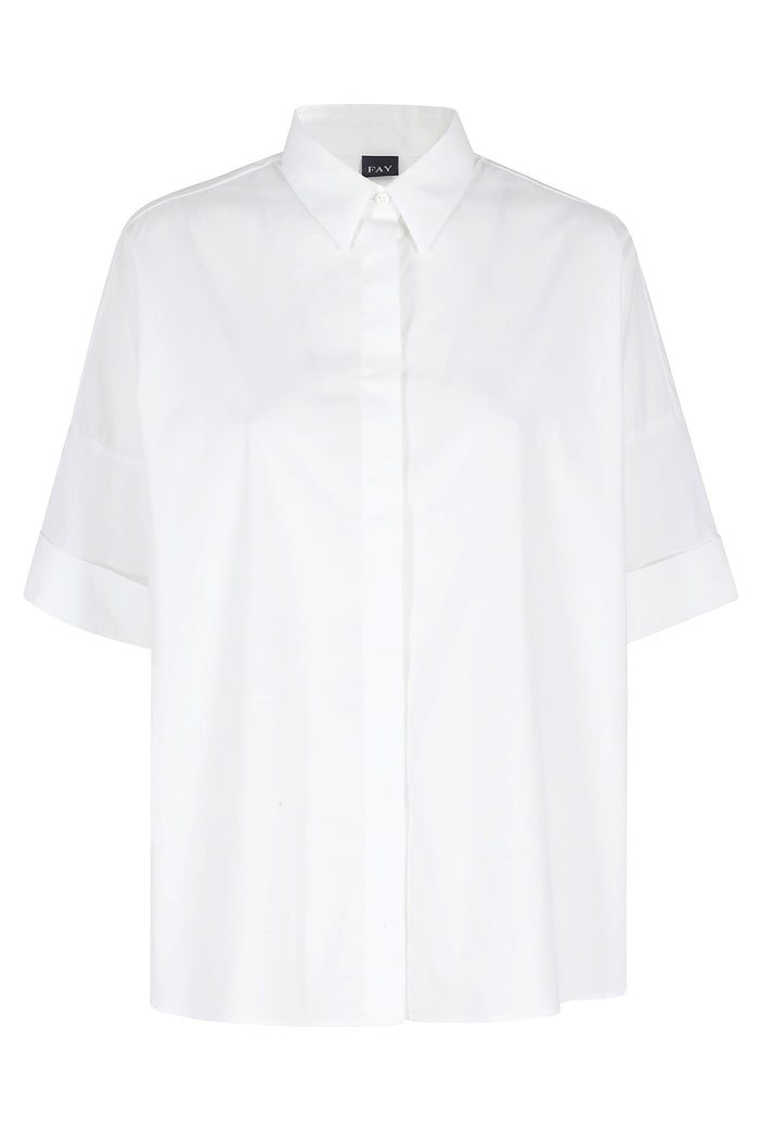 Camicia M 3 4 White Cotone Spandex