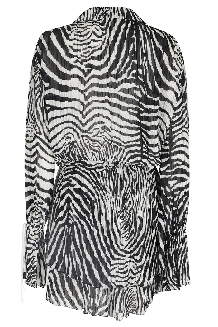 Print Chiffon Dress Multicolour Viscose; Lace: Nylon; Abito